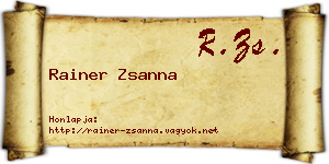 Rainer Zsanna névjegykártya